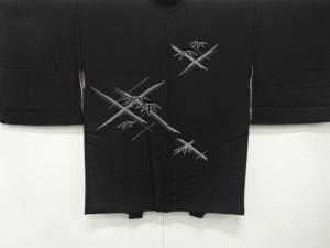 竹笹模様織り出し　長絵羽織